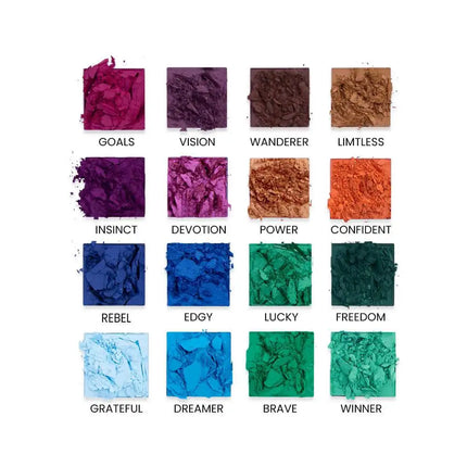 Lidschatten-Palette mit 16 Multi-Finish-Farben