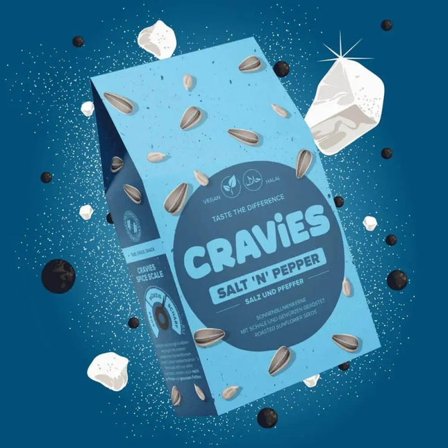 Cravies Kerne – Sorte Salt’n’Pepper, pikanter Sonnenblumensnack